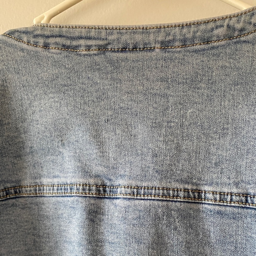Avenue Light Blue Denim Jean Jacket - Picture 7 of 9